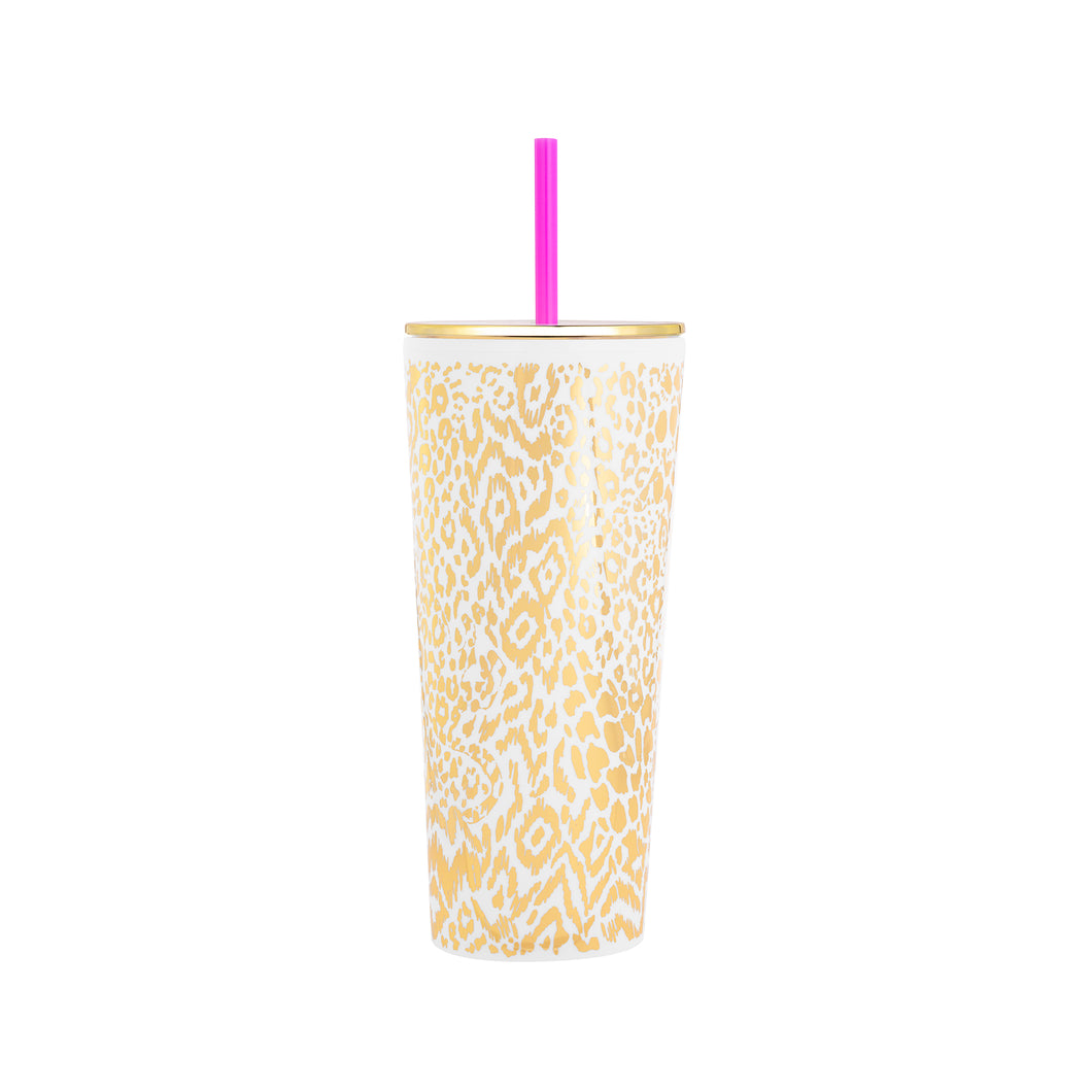 Tumbler with Straw - Gold Pattern Play