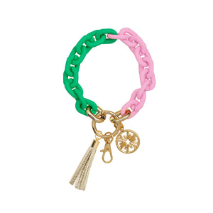 Chain Keychain - Conch Shell Pink & Spearmint