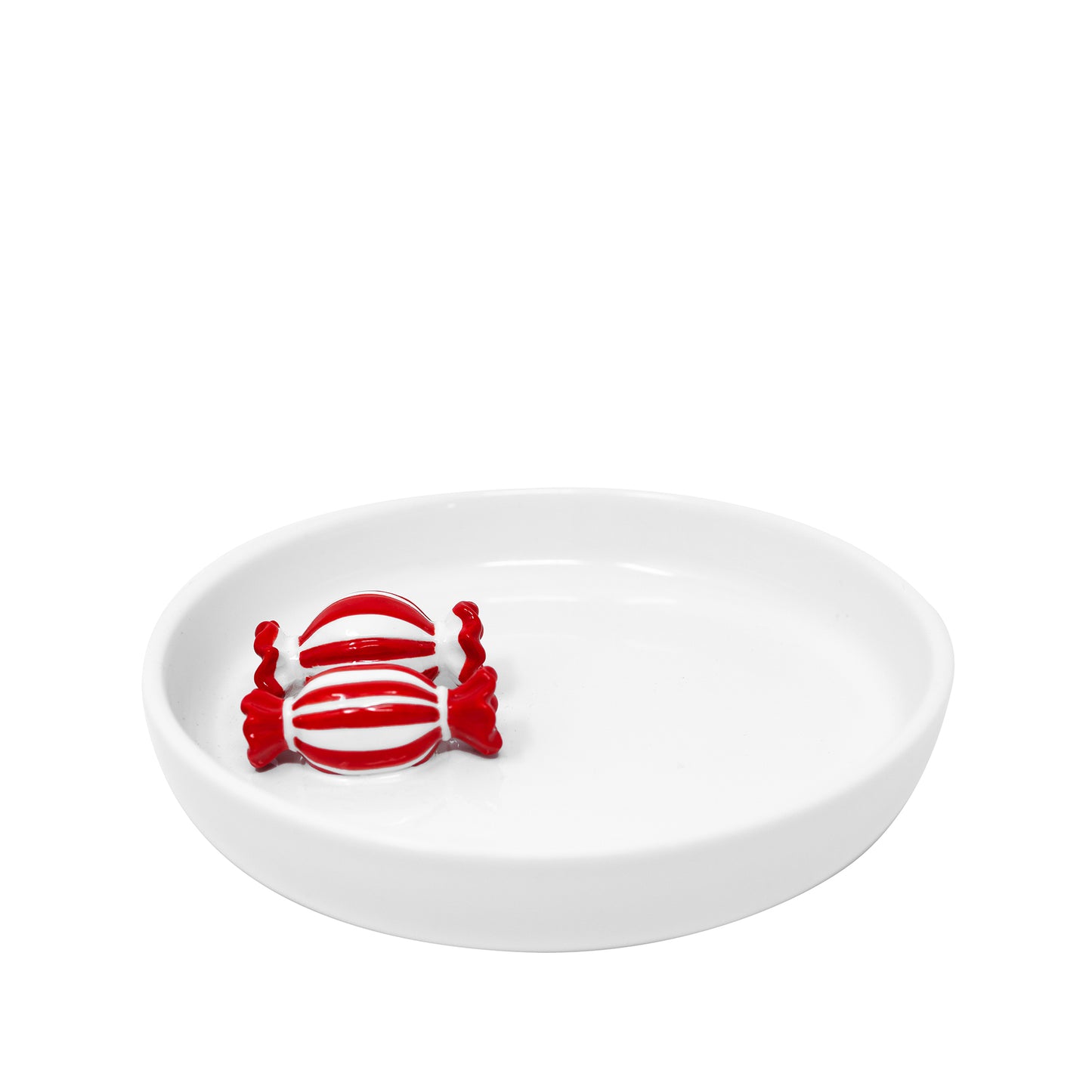 Red & White Peppermint Candy Dish
