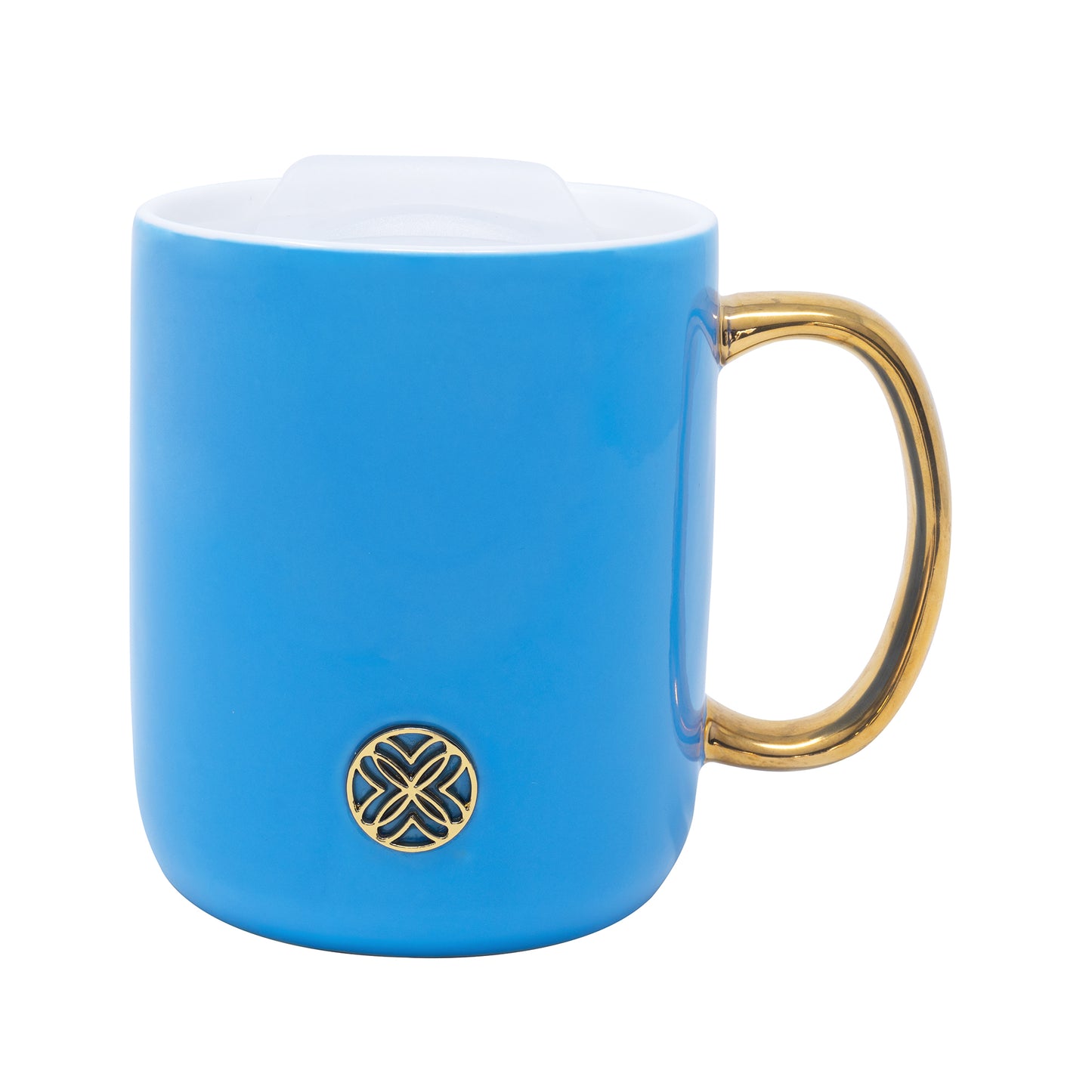 Ceramic Mug with Coaster Lid - Blue Stream