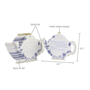 Blue Willow Wedding Advice Cards - Teapot
