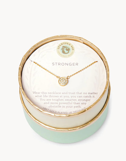 Sea La Vie Necklace Stronger/Pave Disk - Gold