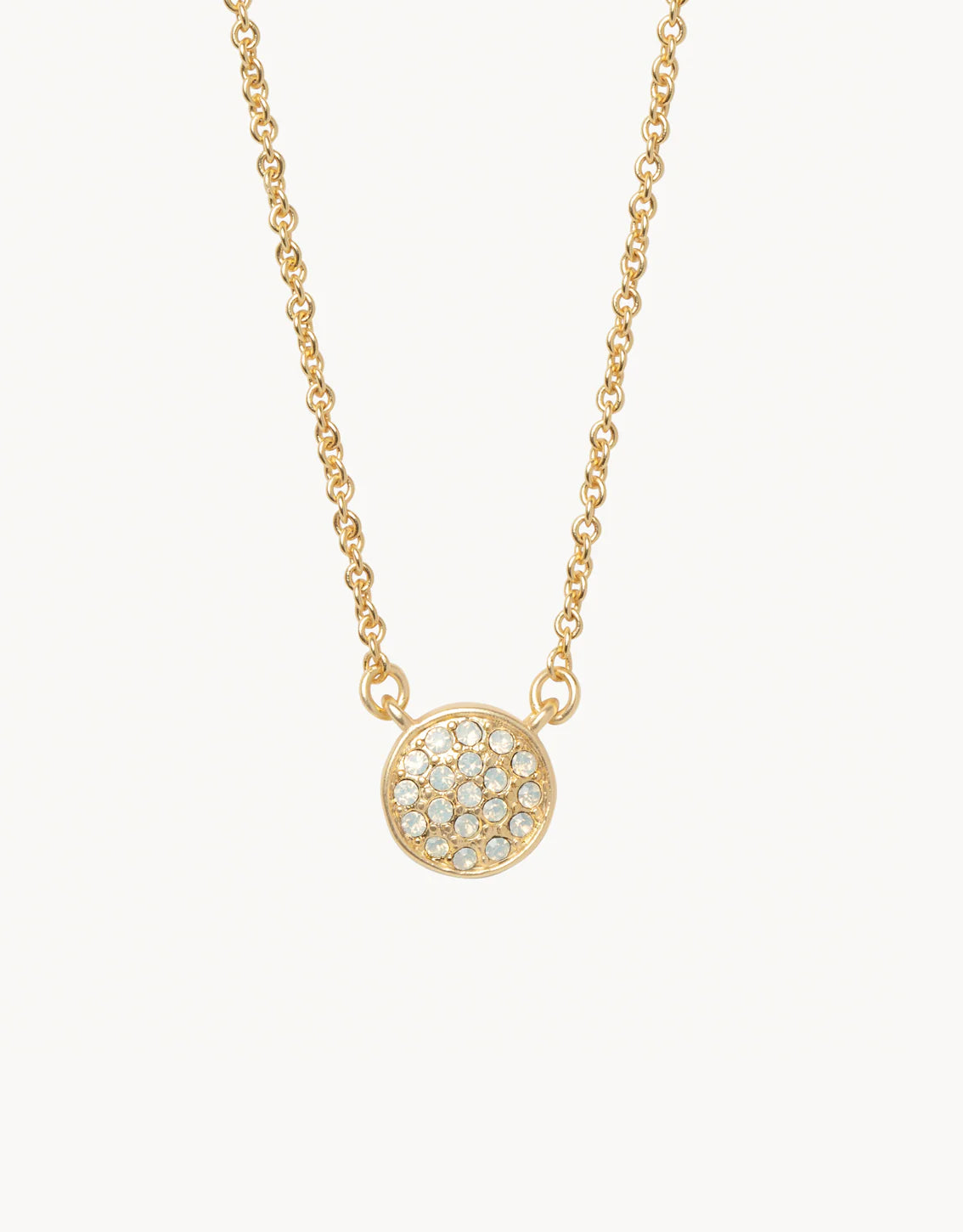 Sea La Vie Necklace Stronger/Pave Disk - Gold