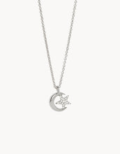 Load image into Gallery viewer, Sea Le Vie Necklace: Shooting Star/Moon Star - Silver