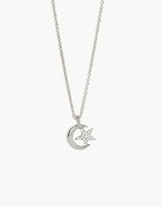 Sea Le Vie Necklace: Shooting Star/Moon Star - Silver