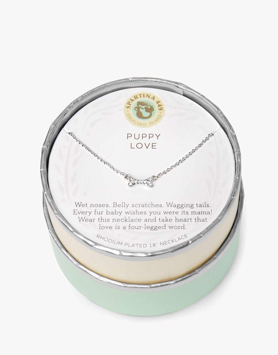 Sea Le Vie Necklace: Necklace Puppy Love/Bone - Silver