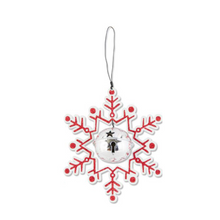 Load image into Gallery viewer, Assorted Red Glittered Enamel Snowflake Ornament