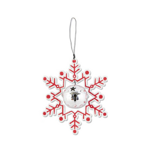 Assorted Red Glittered Enamel Snowflake Ornament