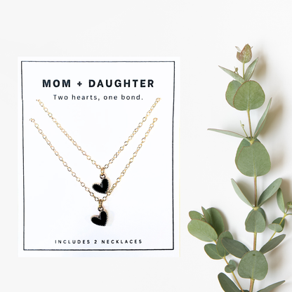 Mom & Daughter Heart Necklace Set
