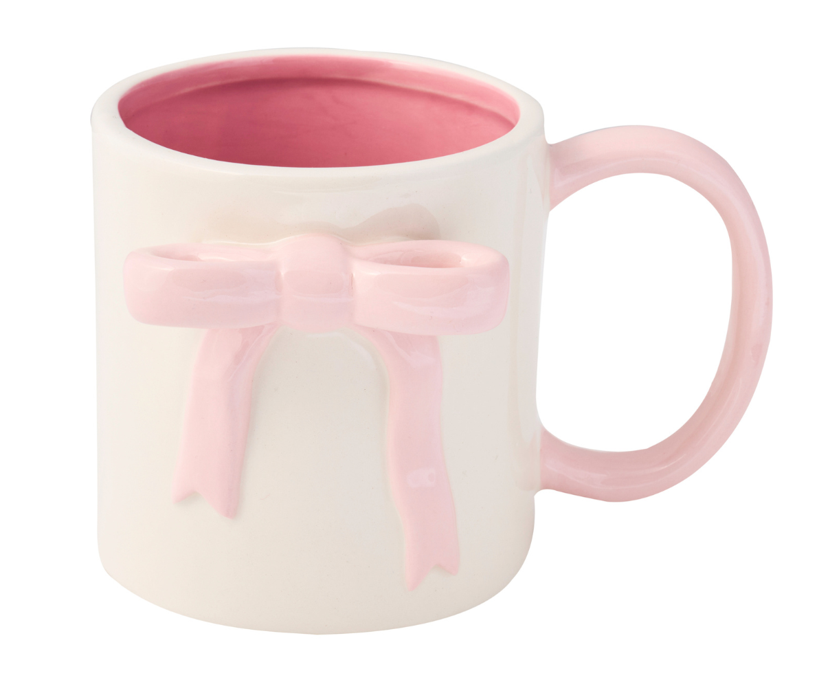 Pink Bow Ceramic Mug - Side