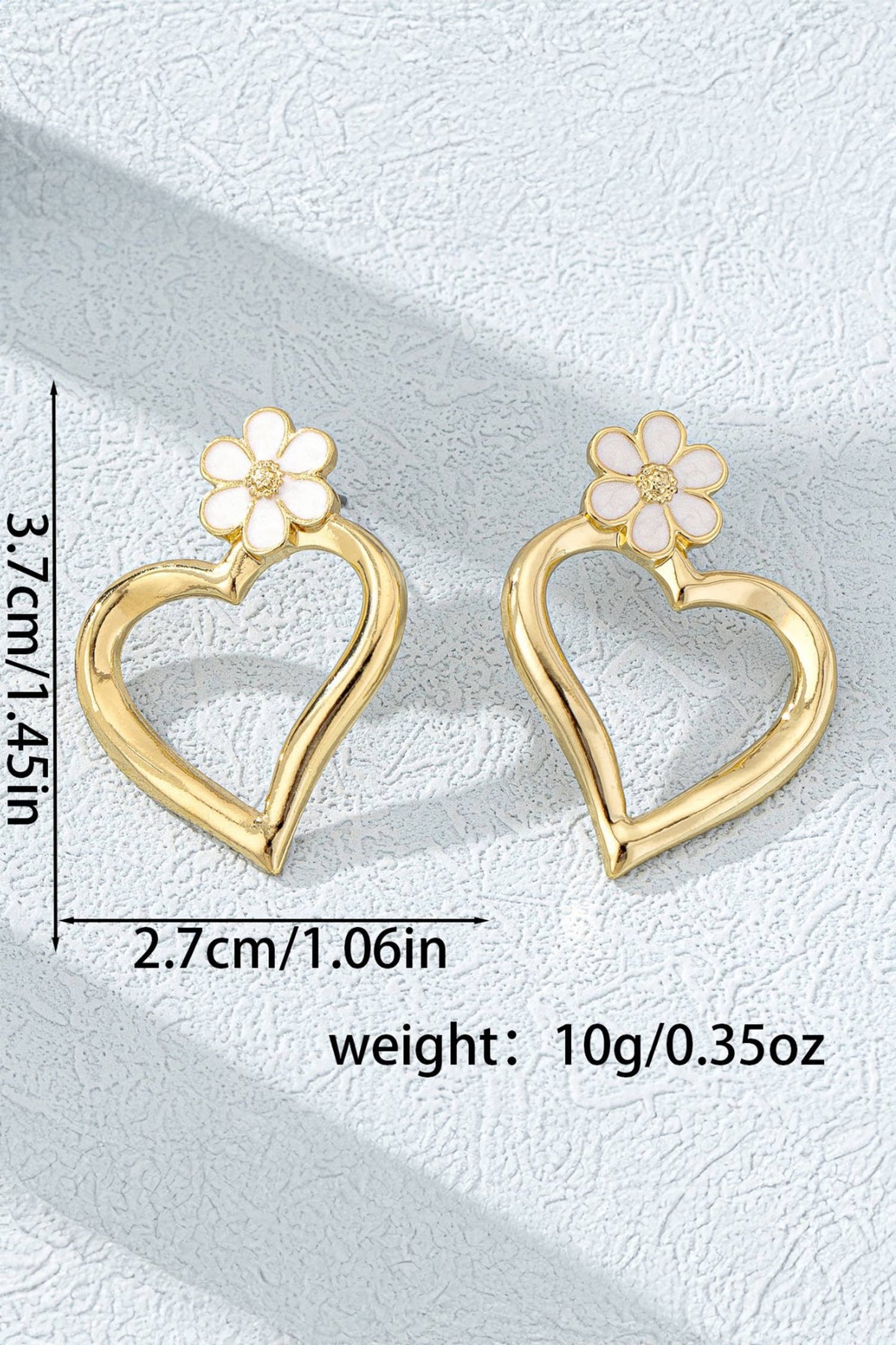Dainty Hollowed Heart & Flower Stud Earrings
