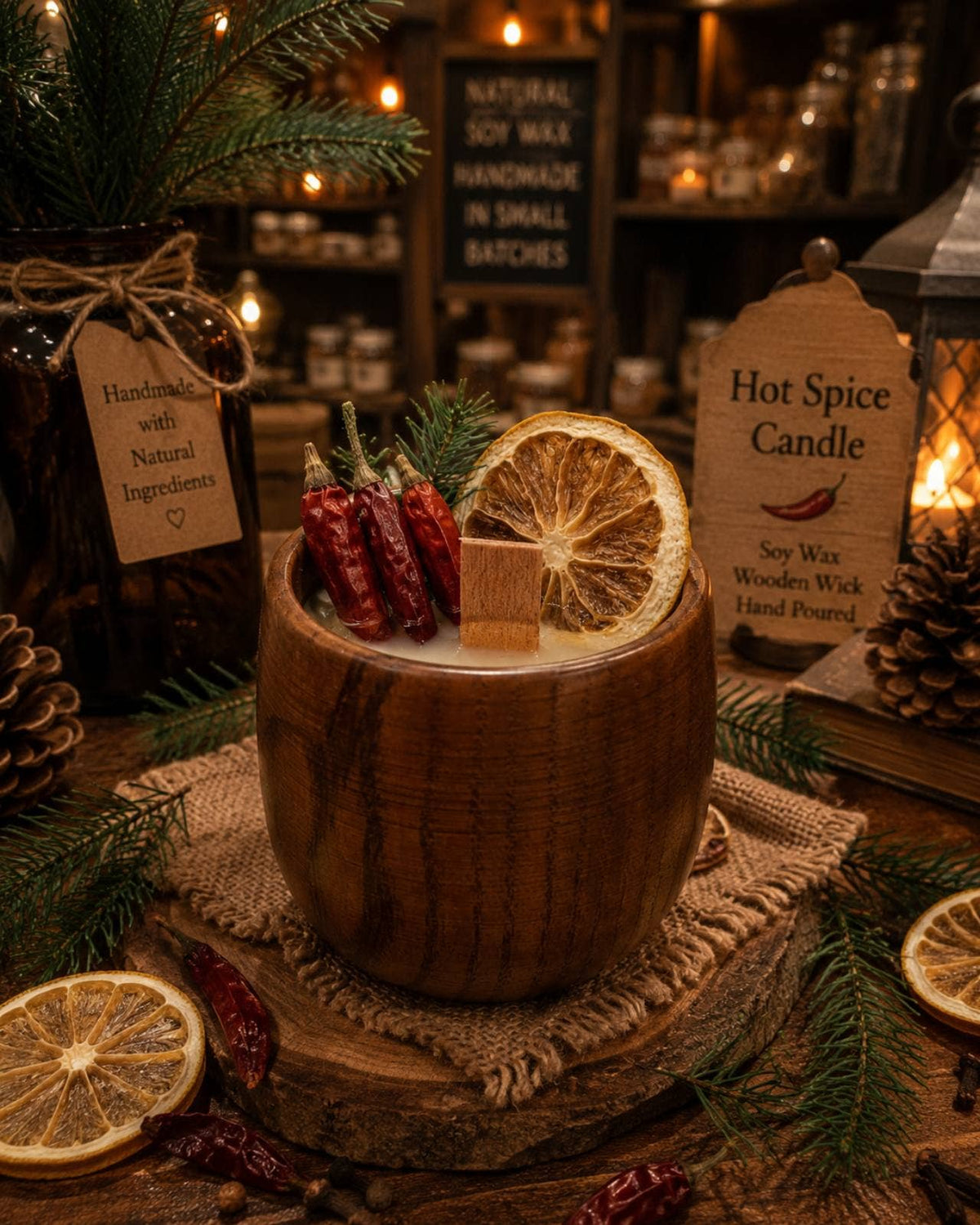 Hot Spice Wood Wick Candle
