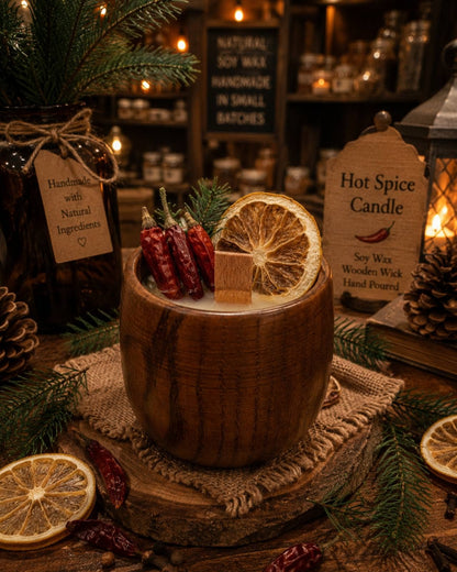 Hot Spice Wood Wick Candle