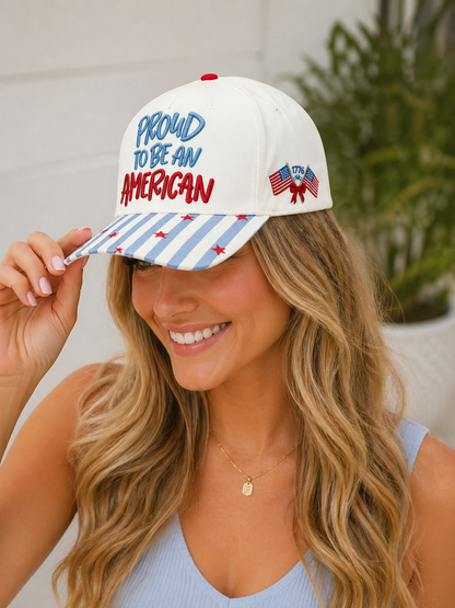 Proud to Be an American Embroidered Hat