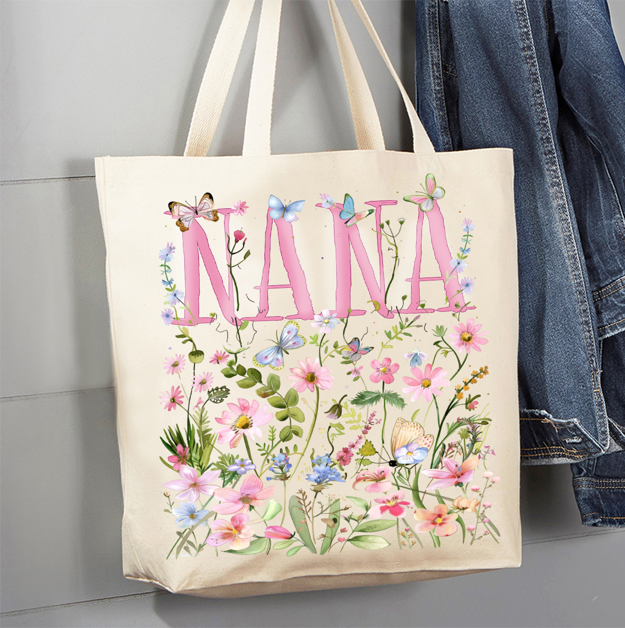 Wild Flowers Canvas Tote Bag - Nana