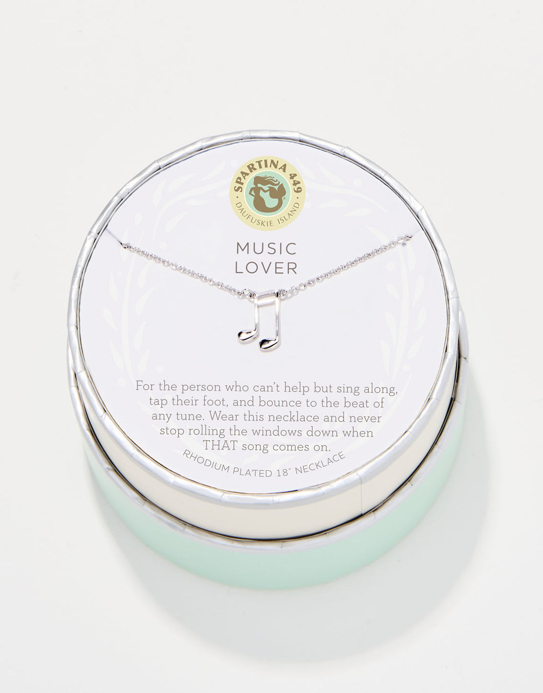 Sea Le Vie Necklace: Music Lover/Note - Silver