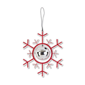 Assorted Red Glittered Enamel Snowflake Ornament