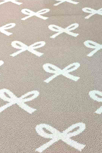 Taupe & Cream Bow Luxury Blanket