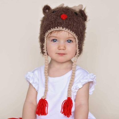 Knit Beanie Hat for Kids - Rudolph the Reindeer