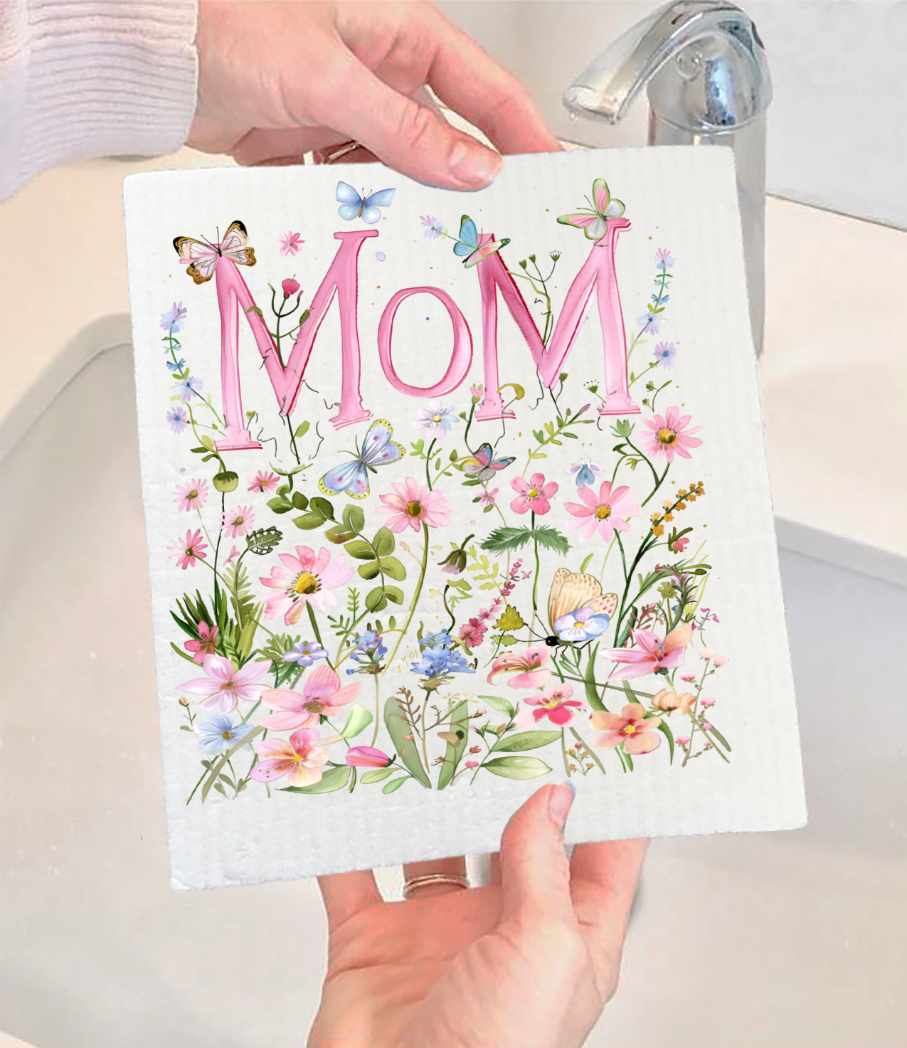 Wild Flowers Swedish Dishcloth - Mom