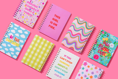 Pink with Wildflowers Hardcover Notebook