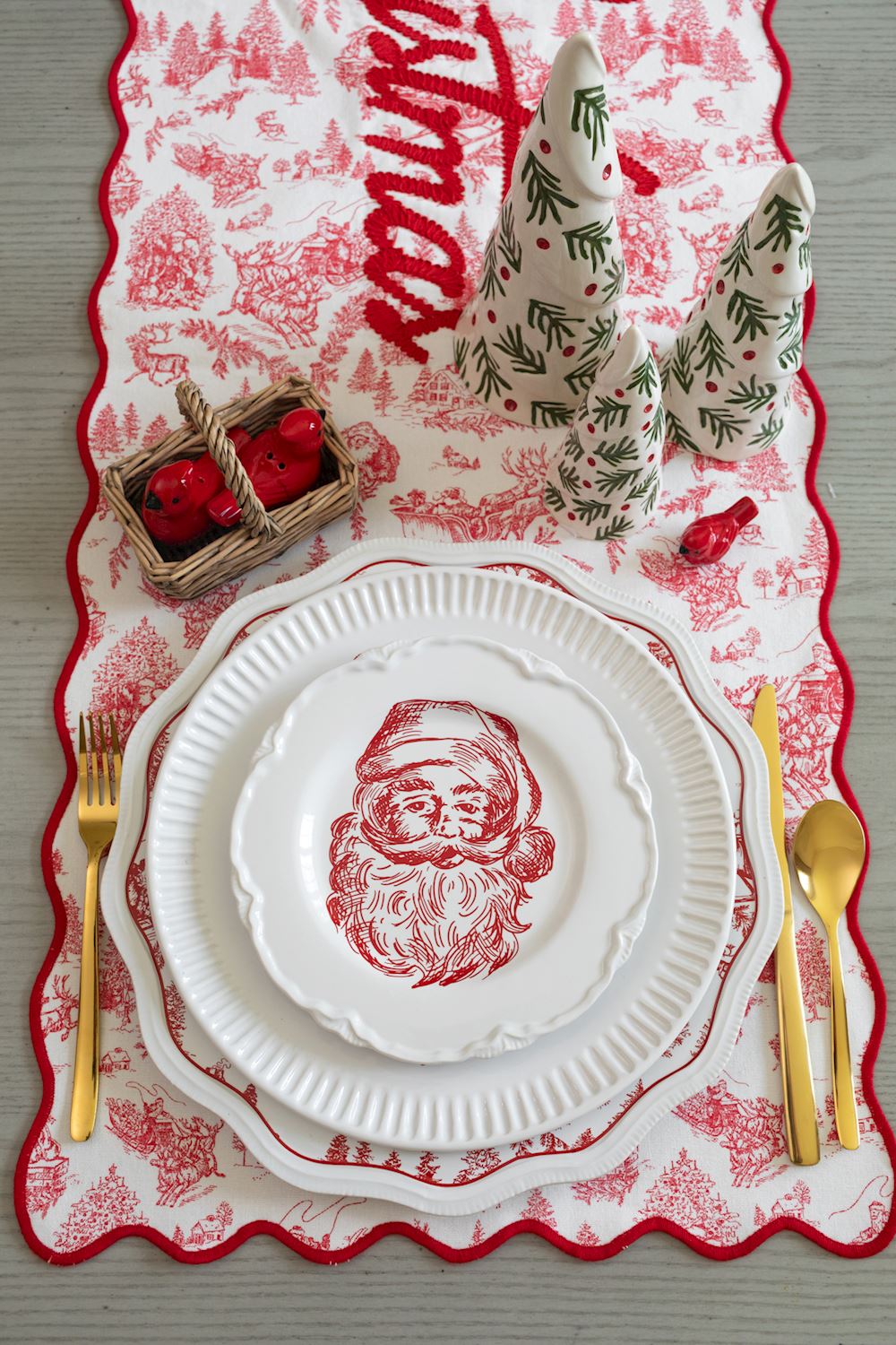 Toile Dessert Plate - Word Pattern