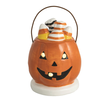 Light-Up Dish Sitter - Jack-O-Lantern Basket