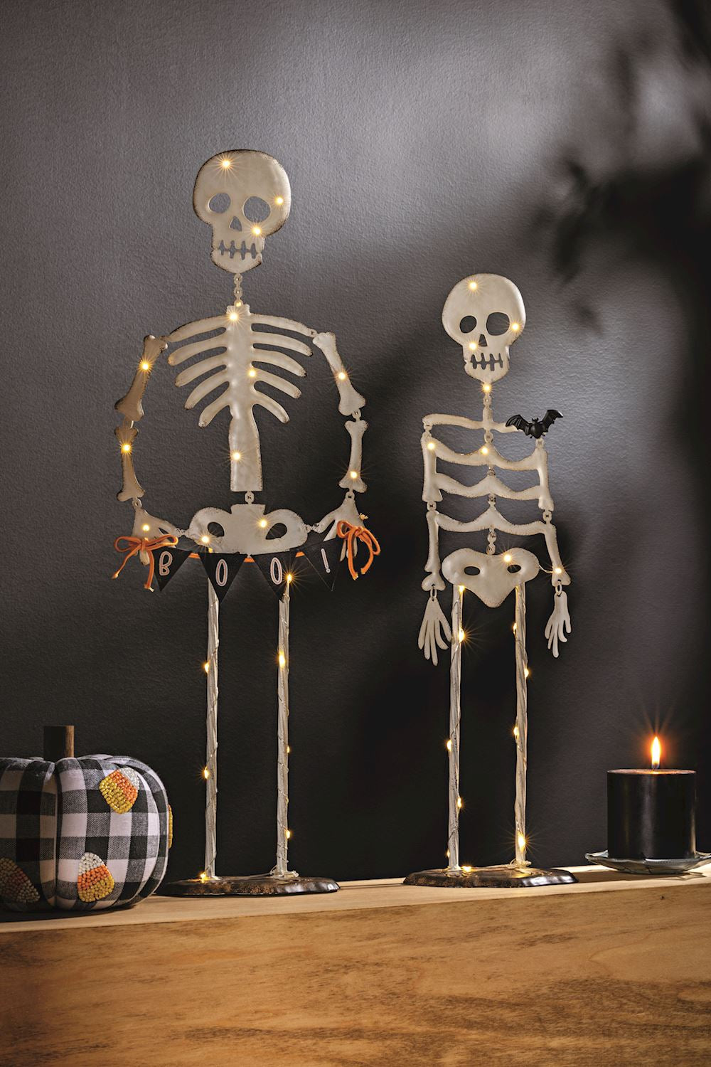 Small Light Up Skeleton Sitter