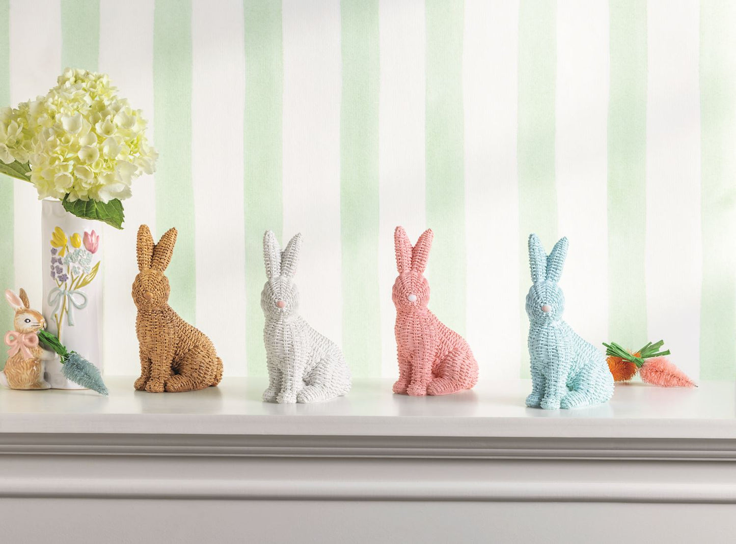 Colorful Wicker Décor Bunny