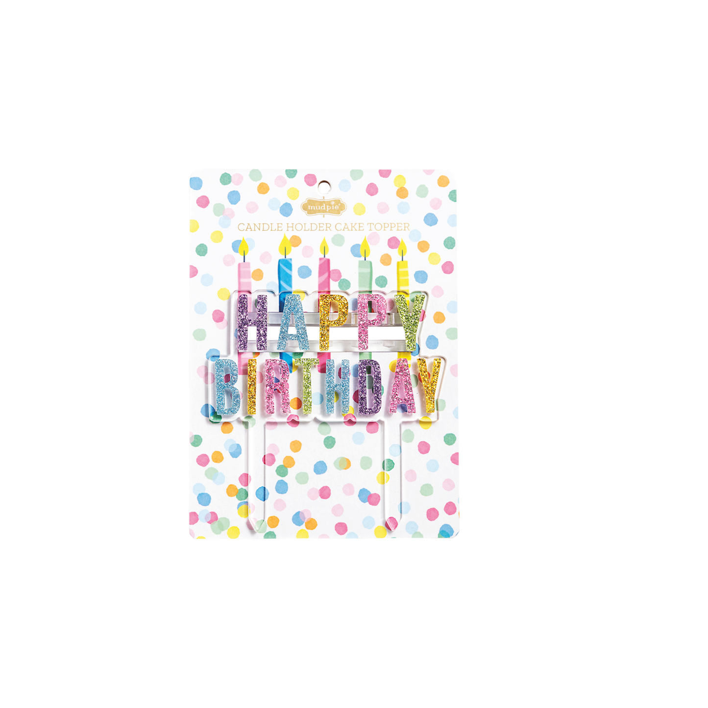 Candle Holder Cake Topper - Happy Birthday