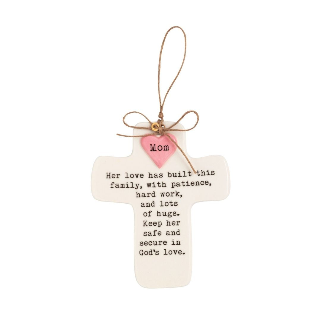 Family Sentiment Cross - Mom Heart