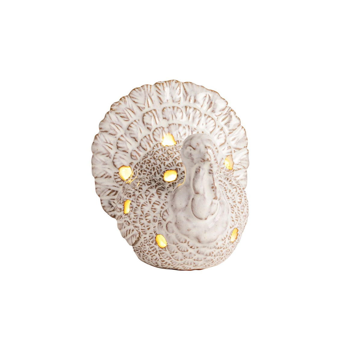 Light-Up Dish Sitter - White Turkey