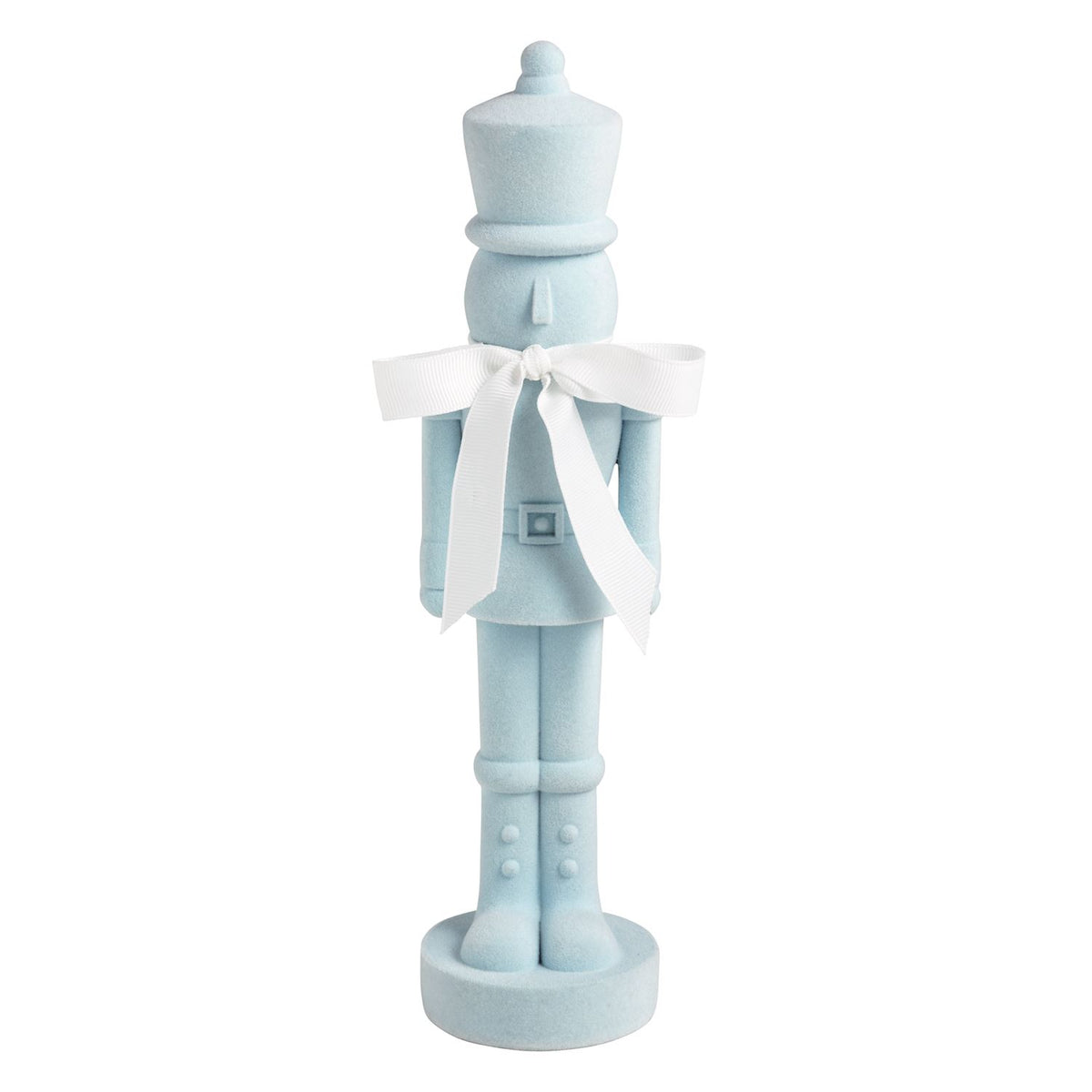 Blue Flocked Nutcracker Sitter