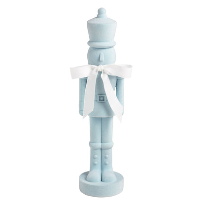 Blue Flocked Nutcracker Sitter