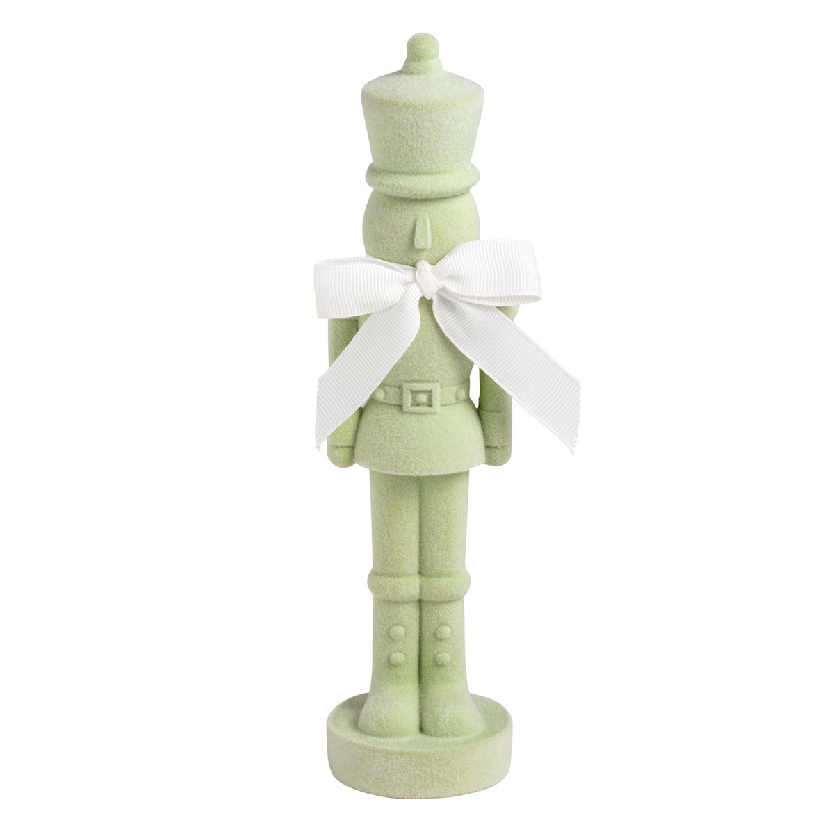 Green Flocked Nutcracker Sitter