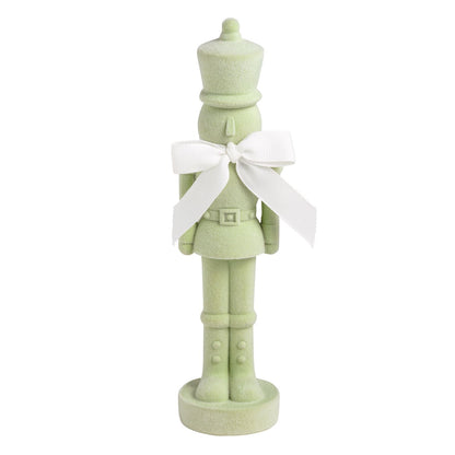 Green Flocked Nutcracker Sitter