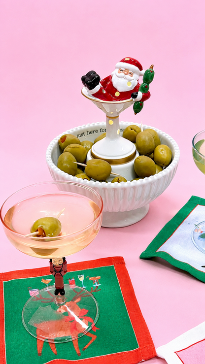 Santa Martini Light-Up Sitter