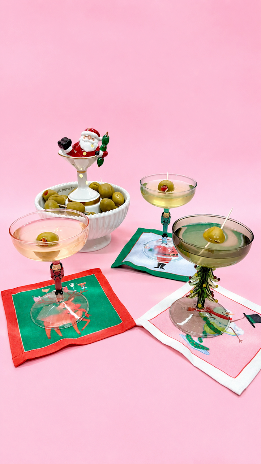 Santa Martini Light-Up Sitter