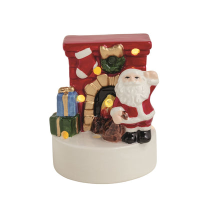 Light-Up Dish Sitter - Christmas Fireplace