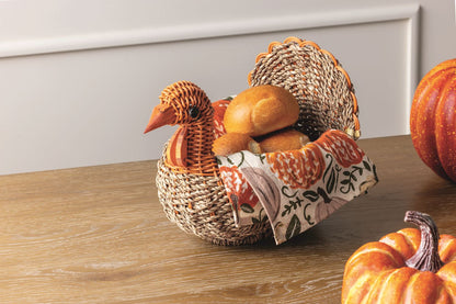 Woven Turkey Bread Basket Set