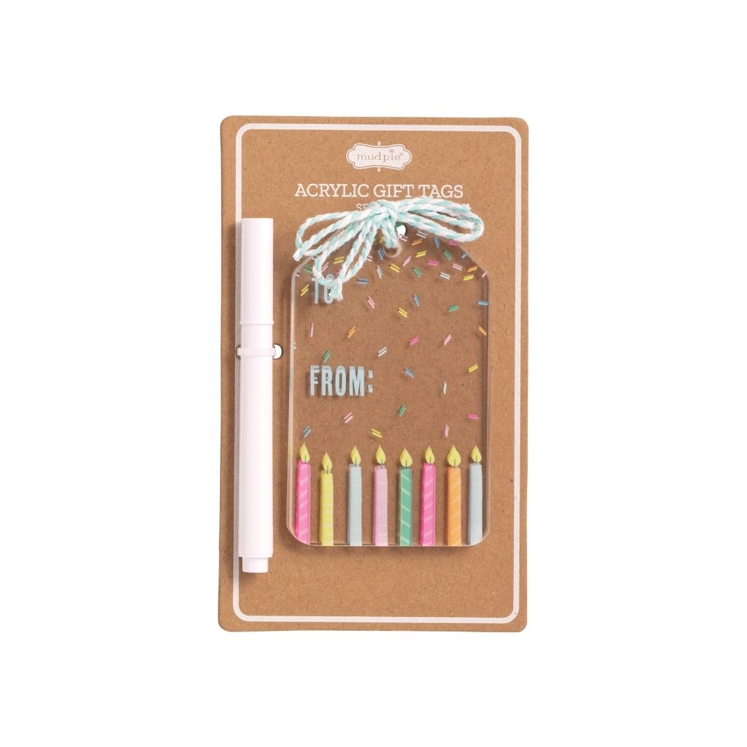 Acrylic Birthday Tag Set - Candles