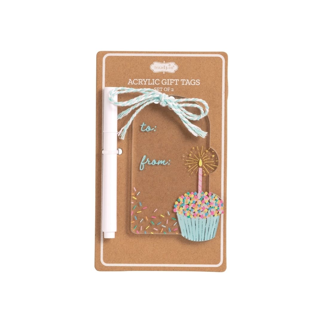 Acrylic Birthday Tag Set - Cupcake