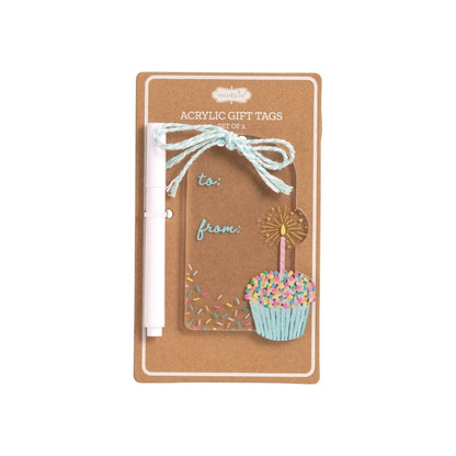 Acrylic Birthday Tag Set - Cupcake