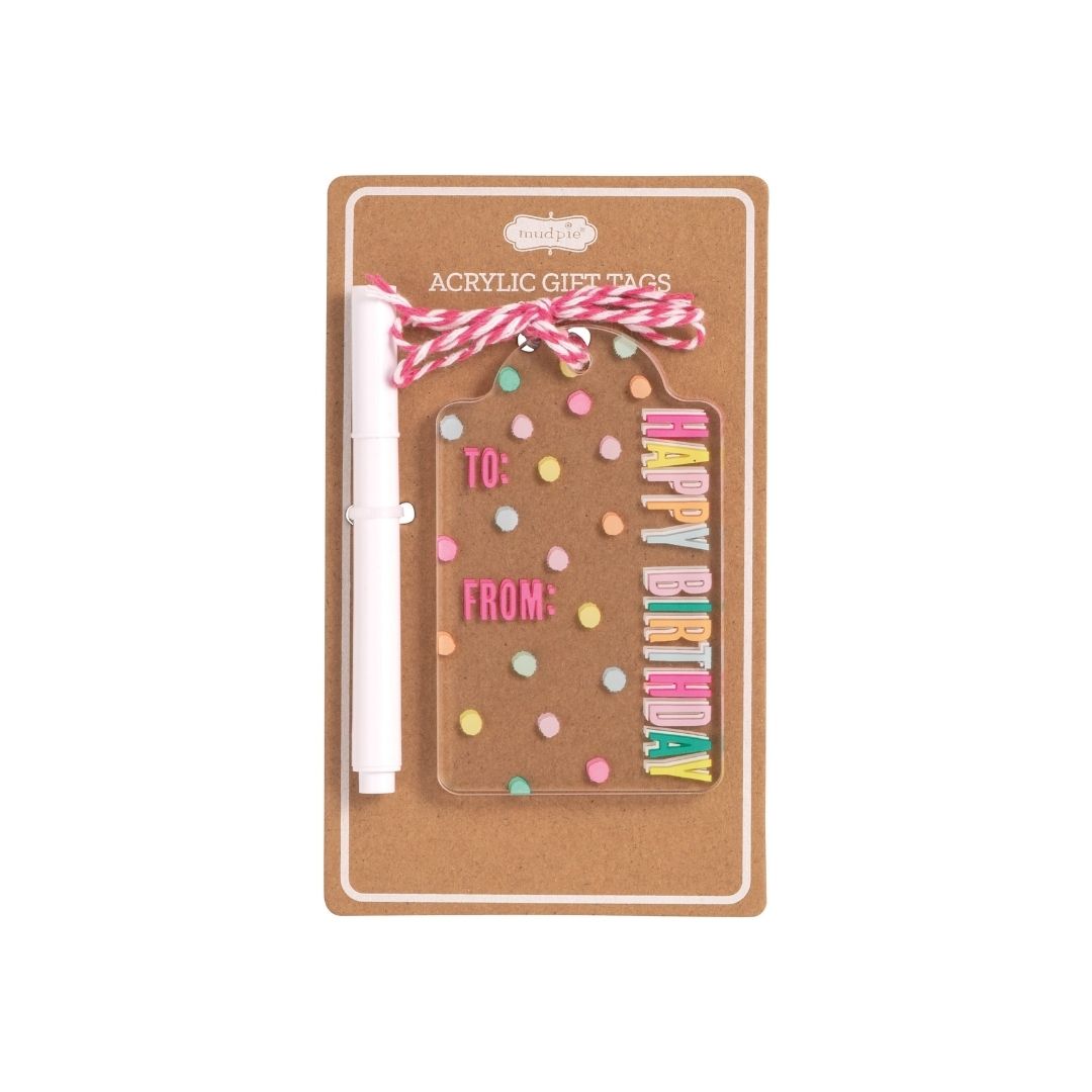 Acrylic Birthday Tag Set - Happy Birthday