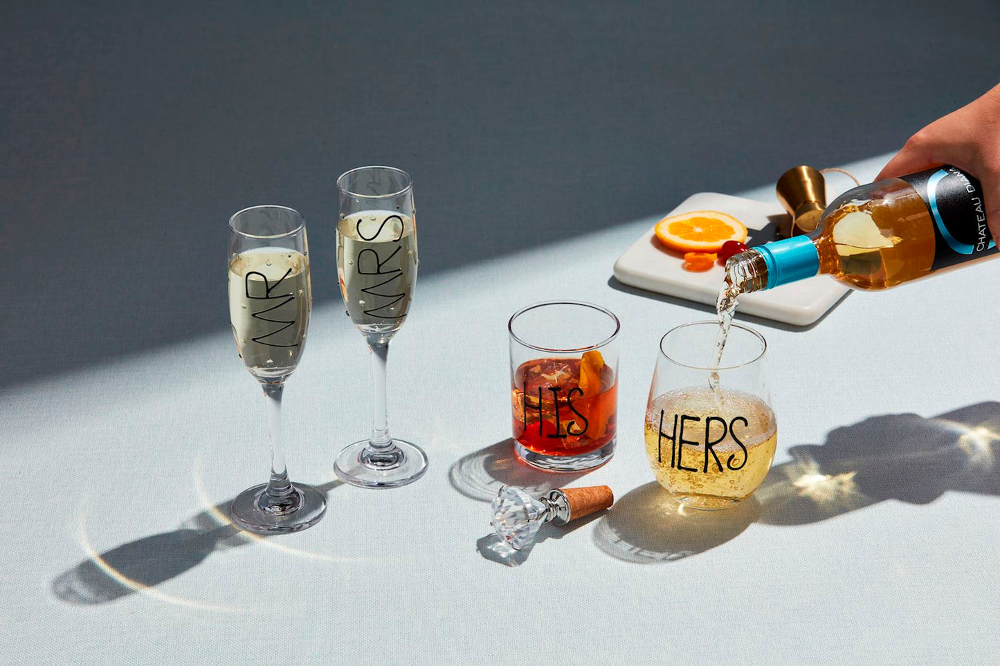 Mr. & Mrs. Champagne Flute Set