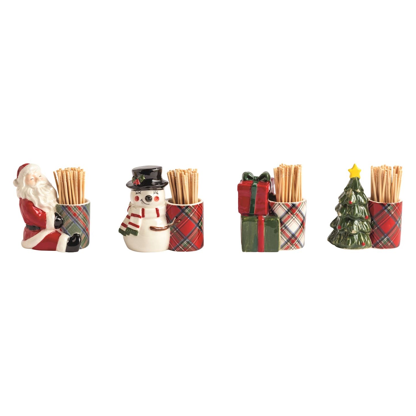 Tartan Toothpick Caddy Sets