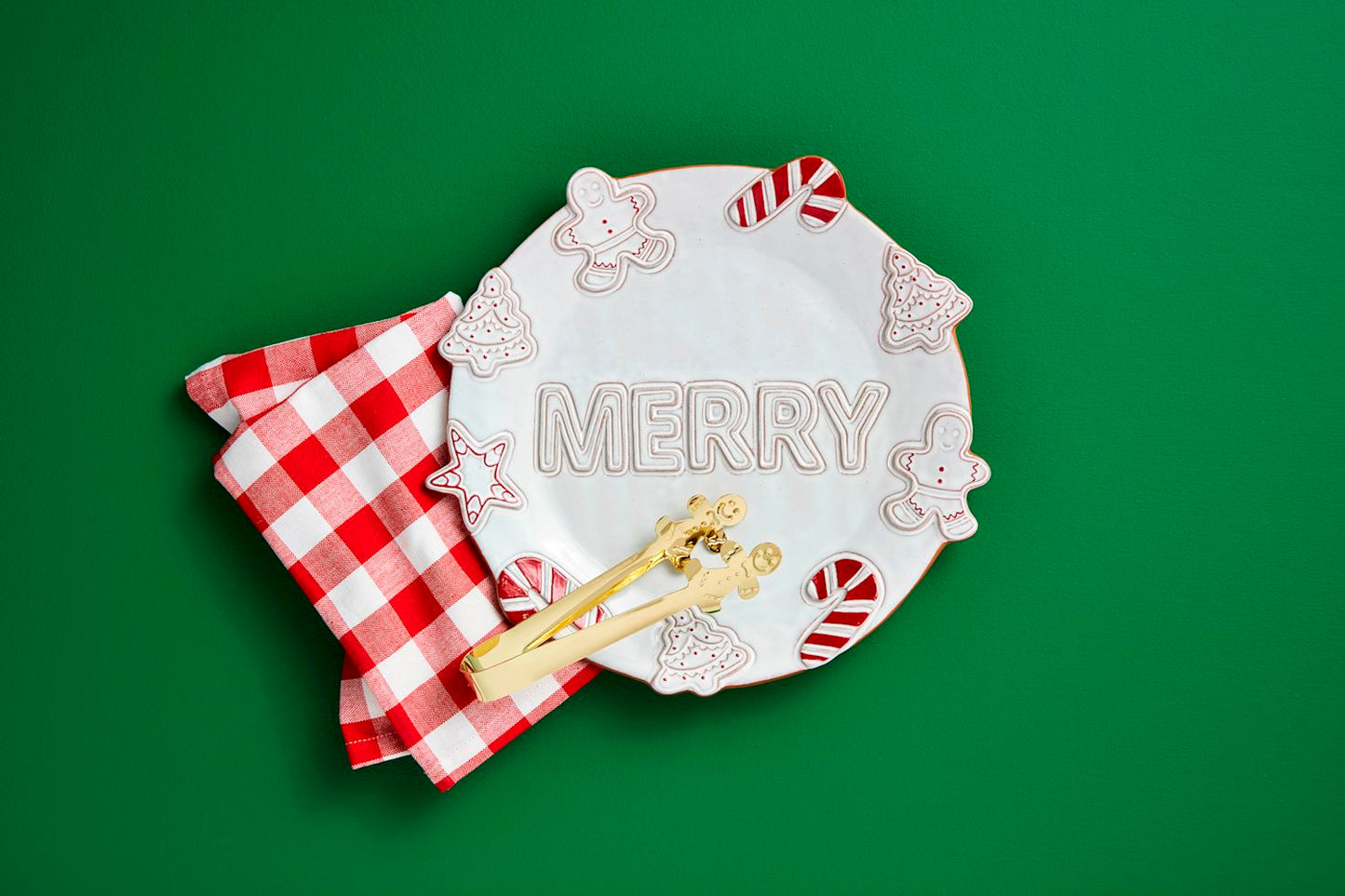 Merry Cookie Platter & Tong Set