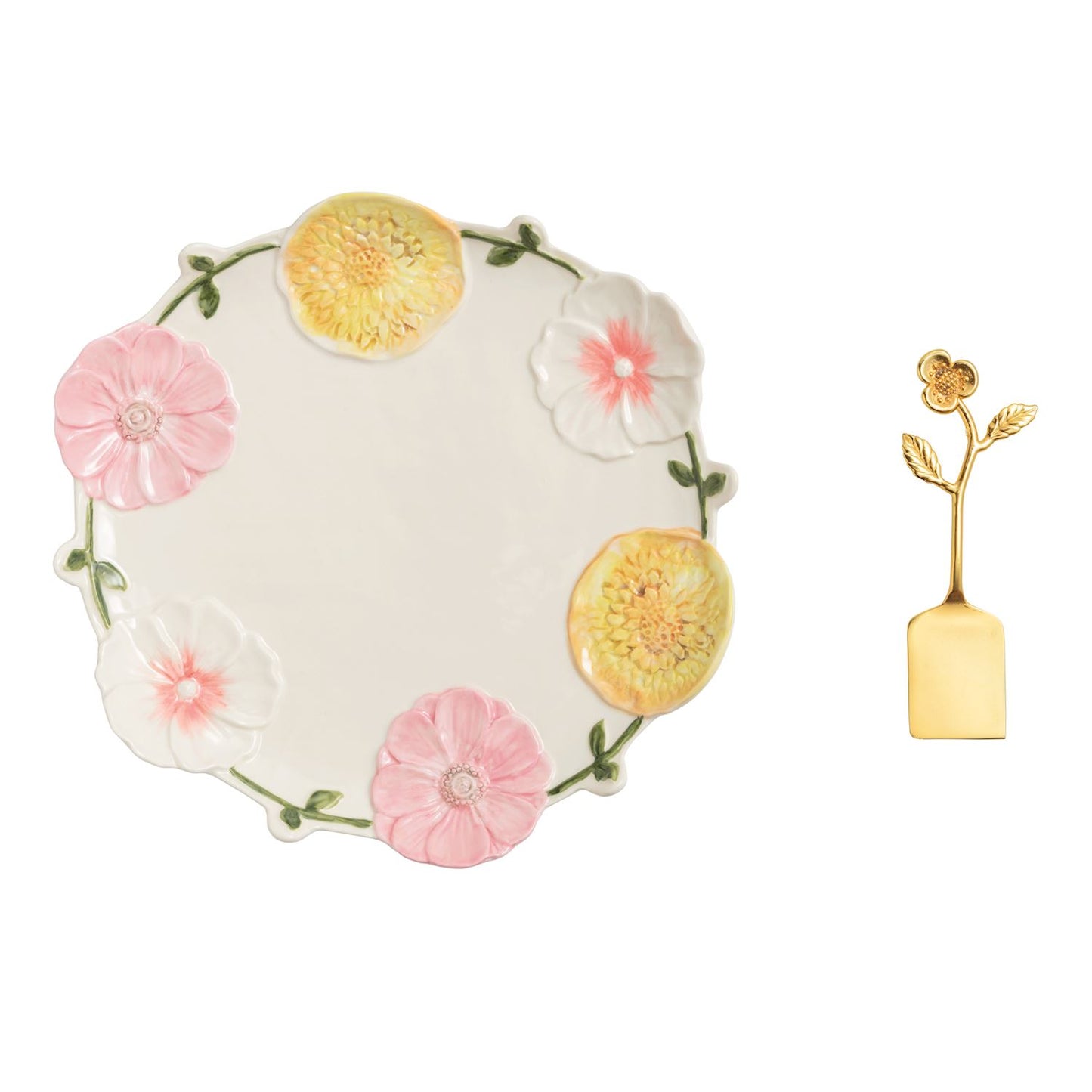 Floral Round Platter Set
