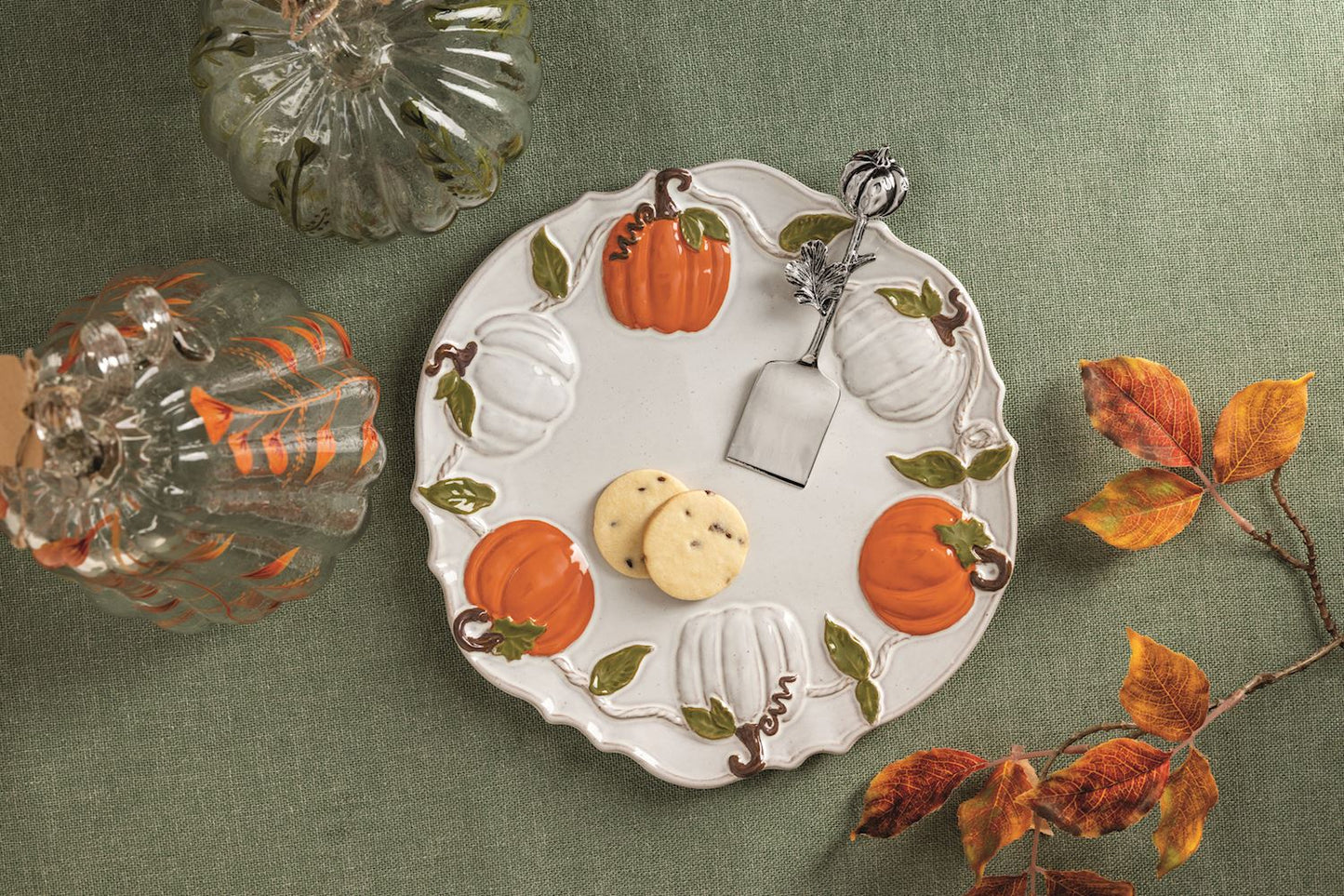 Pumpkin Vine Cookie Plate Set
