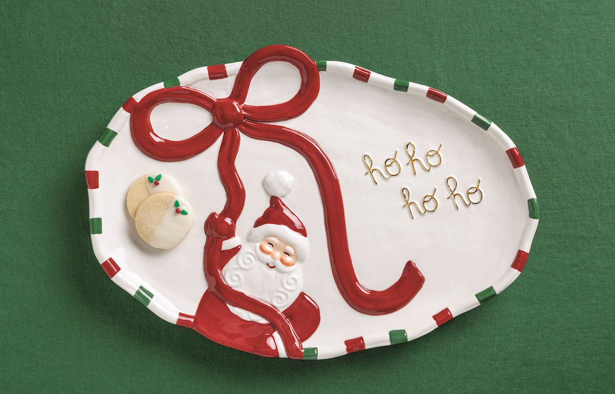 Hanging Bow Santa Platter